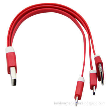 Multifunctional Flat 3-in-1 USB Data Cables for Sale